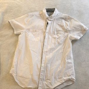 White short sleeve button down shirt